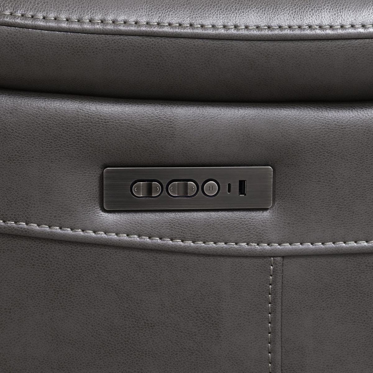 Gray Gel Leather Power Reclining Collection