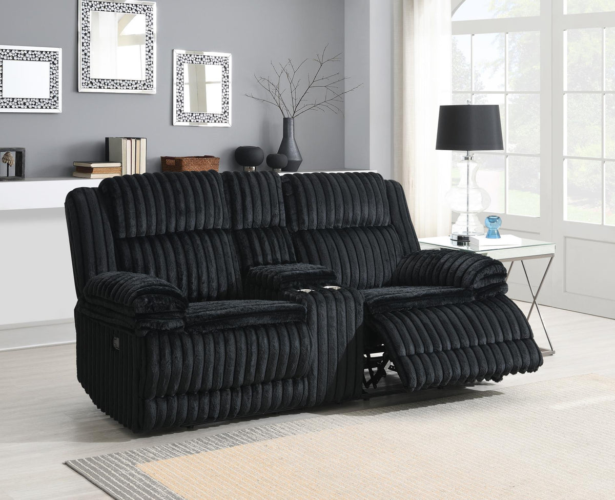 Black Corduroy Motion Sofa Collection