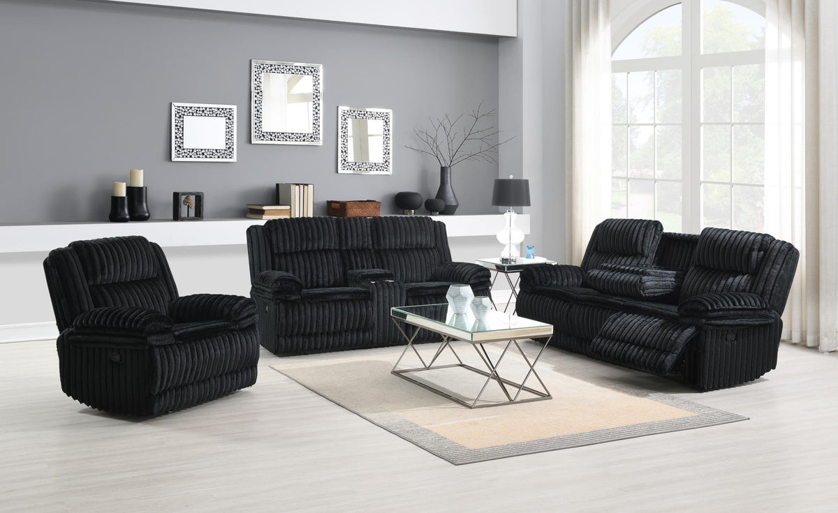 Black Corduroy Motion Sofa Collection