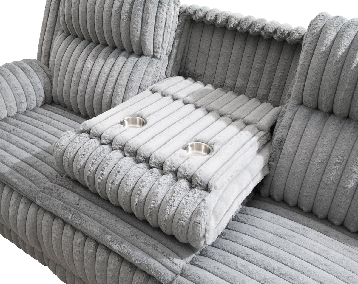Gray Corduroy Motion Sofa Collection