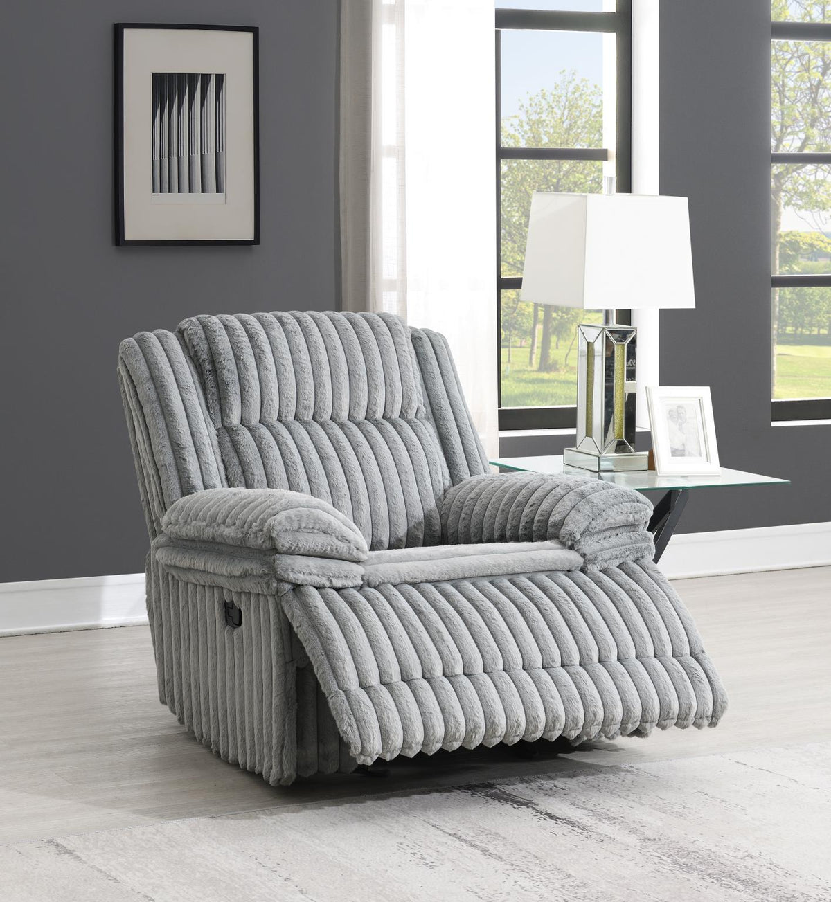 Gray Corduroy Motion Sofa Collection