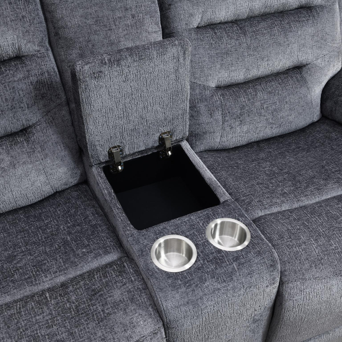 Gray Motion Sofa Collection with Glider Chair