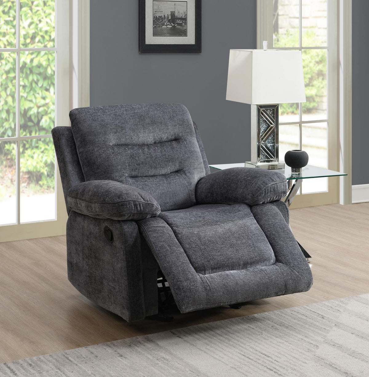 Gray Motion Sofa Collection with Glider Chair