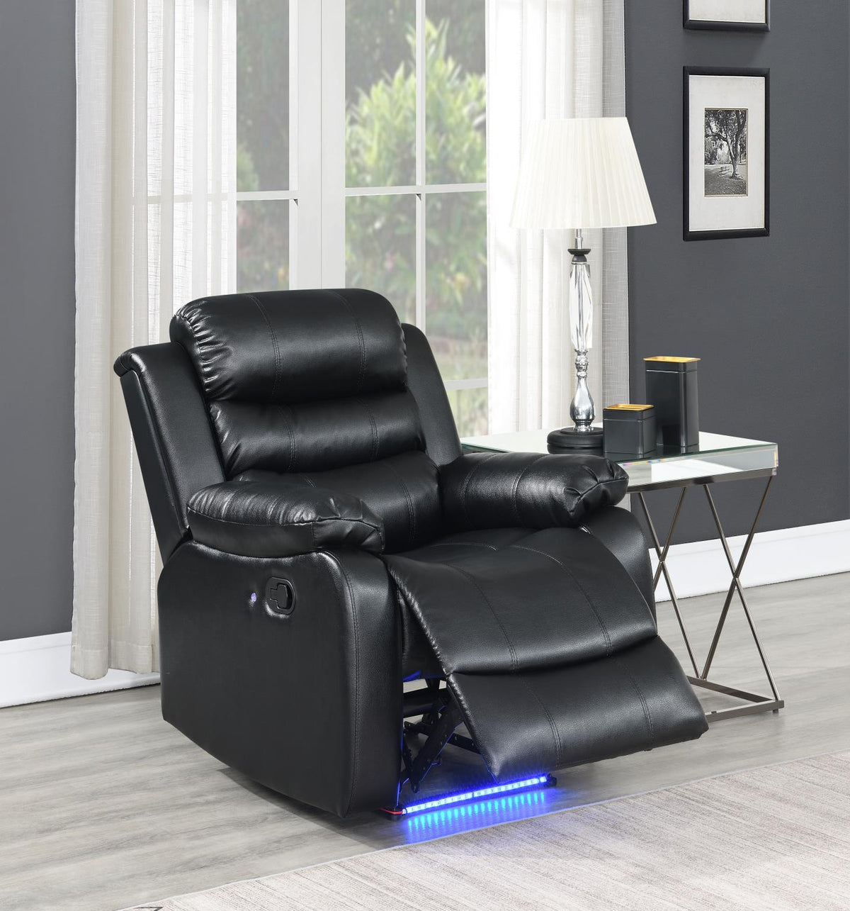 Black LED Motion Sofa Collection