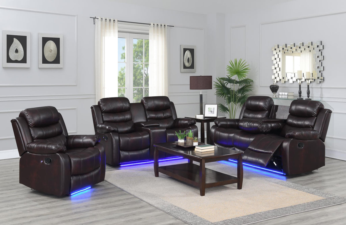 Brown LED Motion Sofa Collection