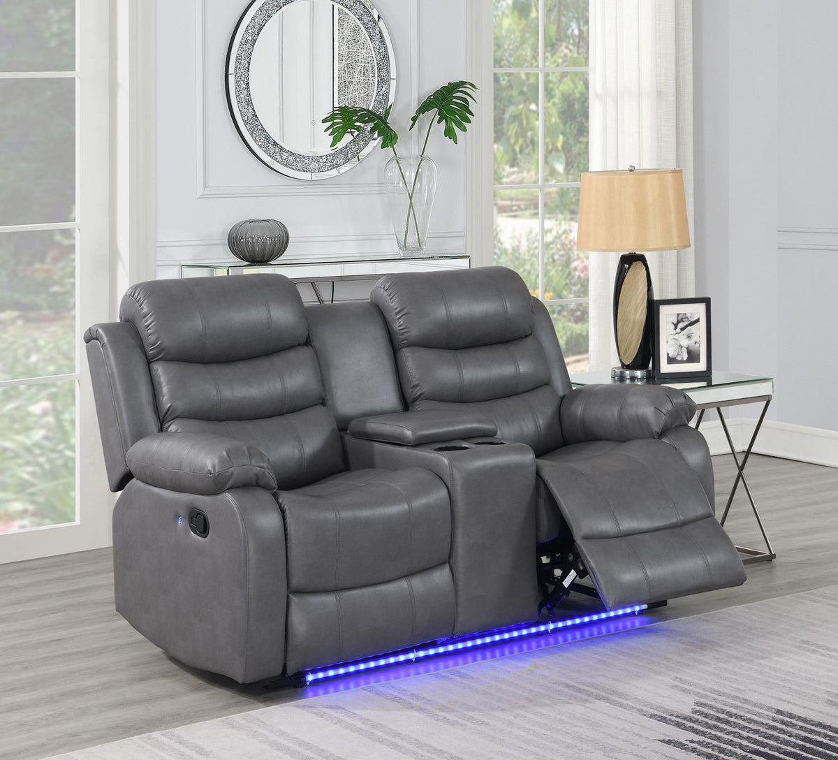 Gray LED Motion Sofa Collection