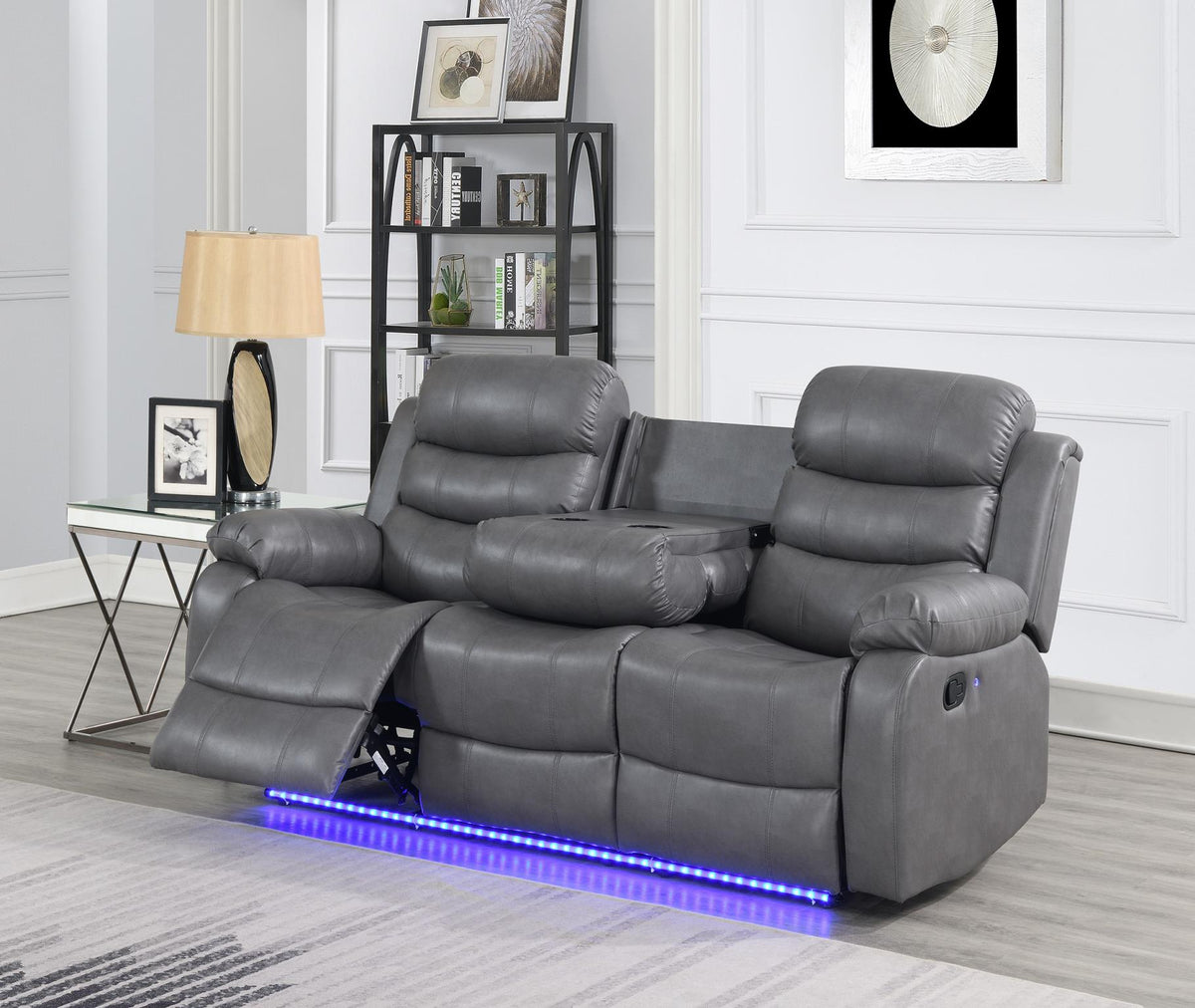 Gray LED Motion Sofa Collection