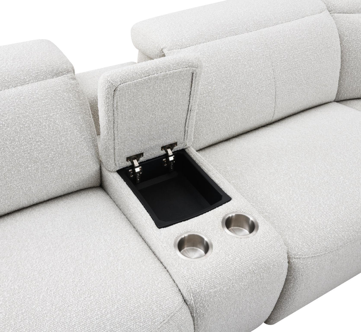 6-Piece Beige Power Reclining Sectional with Power Headrest