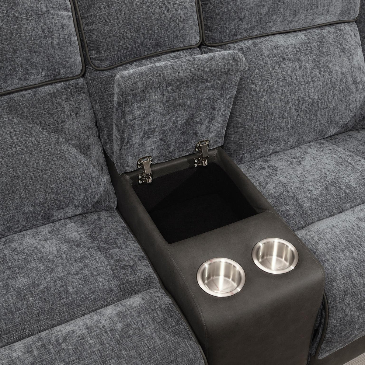 Gray Motion Sofa Collection with Glider Recliner