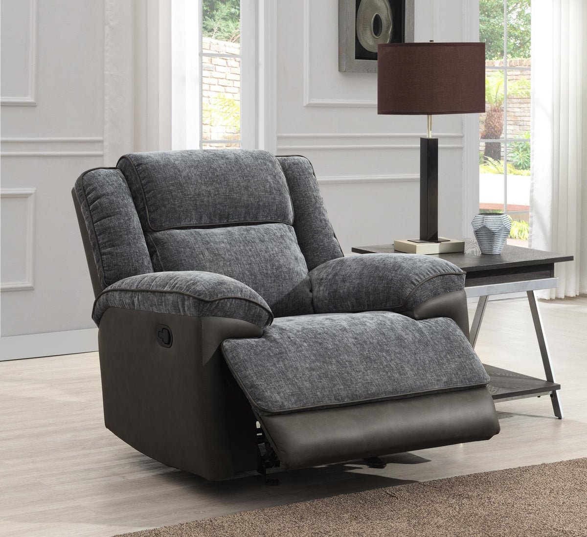 Gray Motion Sofa Collection with Glider Recliner