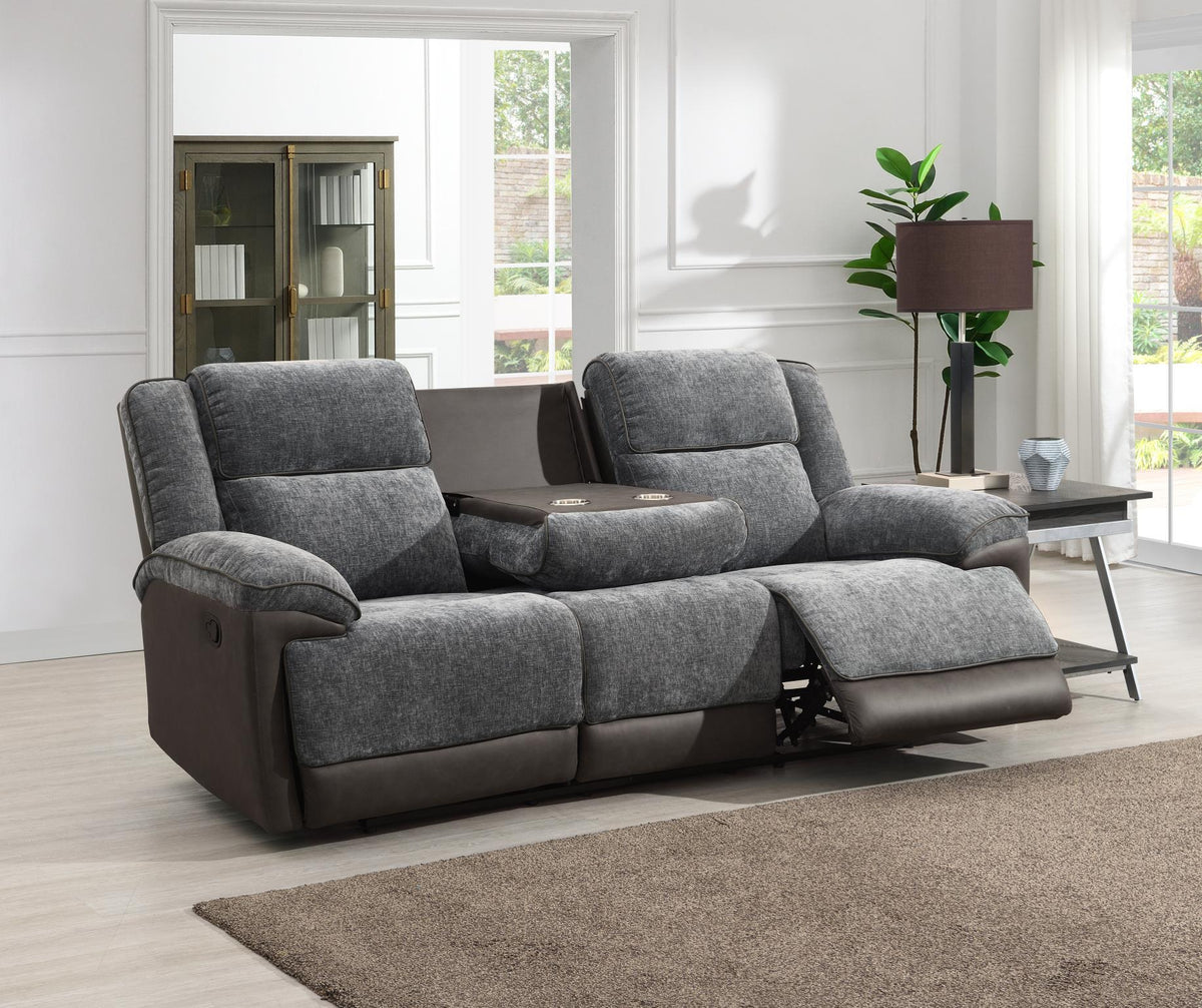 Gray Motion Sofa Collection with Glider Recliner