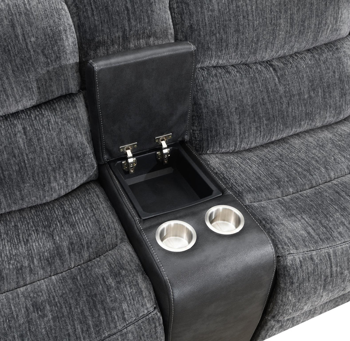 6-Piece Dark Gray Power Reclining Sectional with Power Headrest