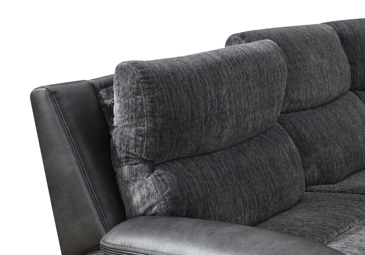 6-Piece Dark Gray Power Reclining Sectional with Power Headrest