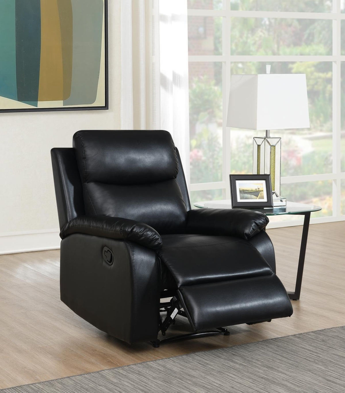 Black Motion Sofa Set with Center Table