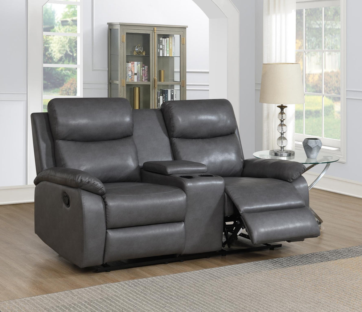 Gray Motion Sofa Set with Center Table