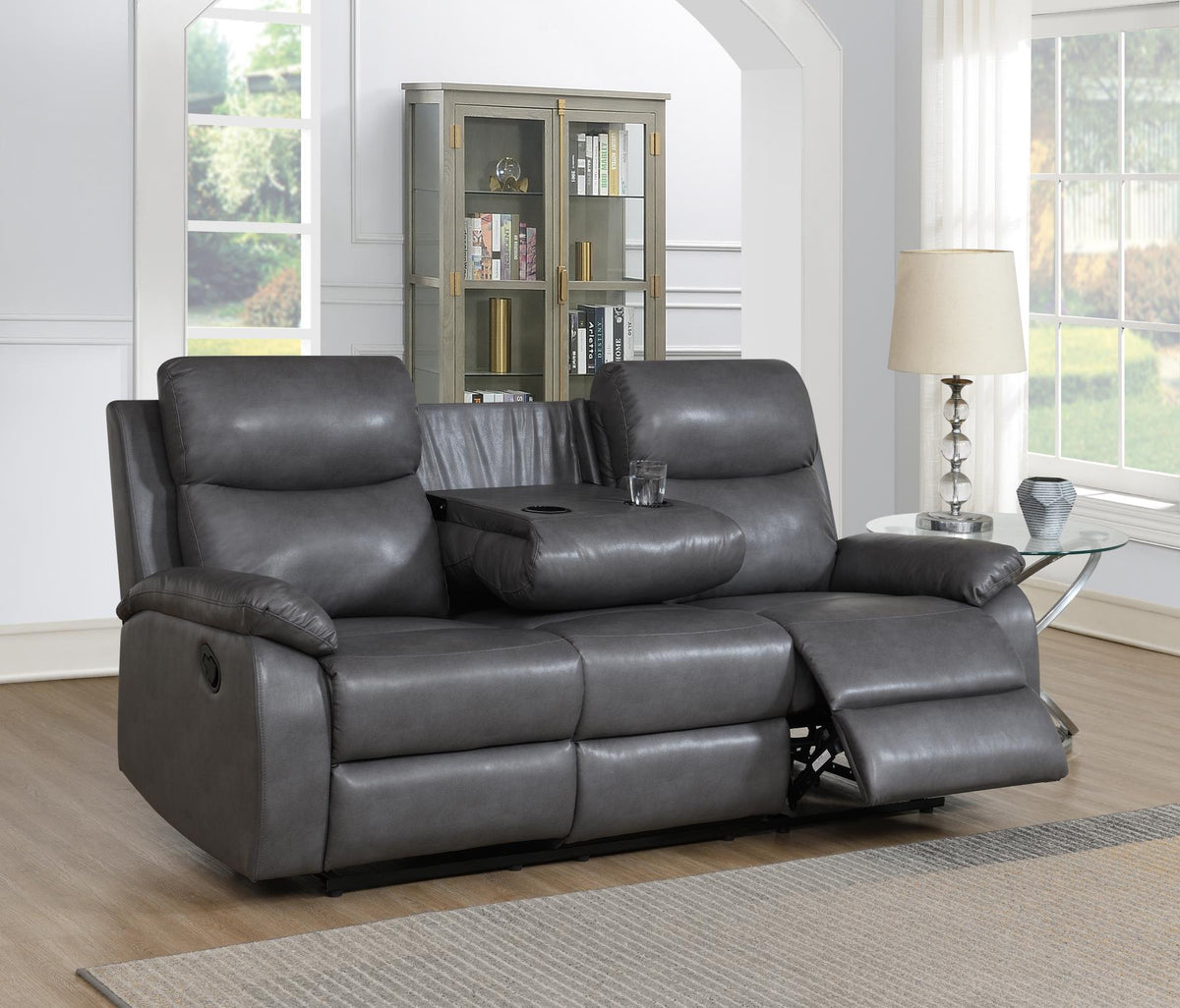 Gray Motion Sofa Set with Center Table