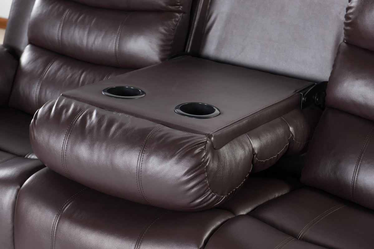Brown Motion Sofa, Loveseat & Chair
