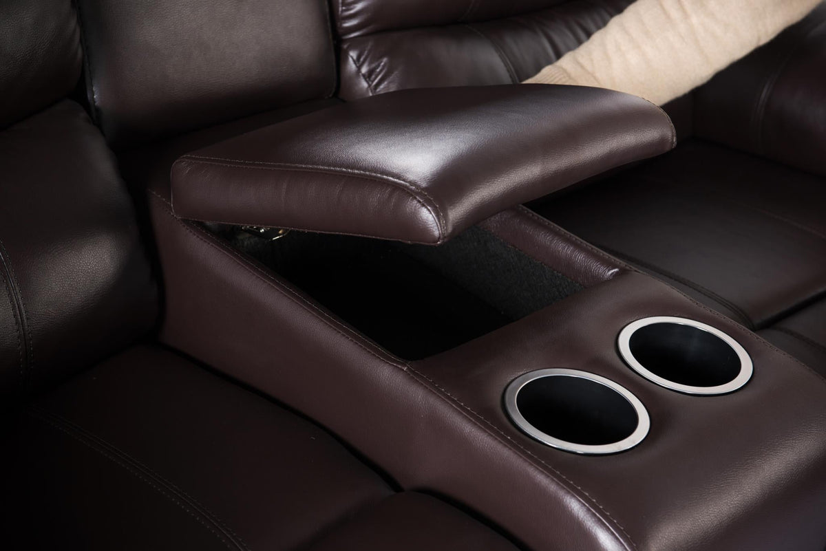 Brown Motion Sofa, Loveseat & Chair