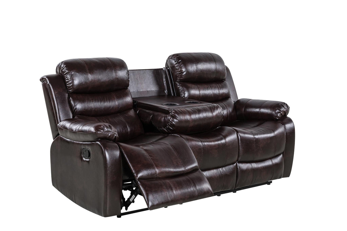 Brown Motion Sofa, Loveseat & Chair