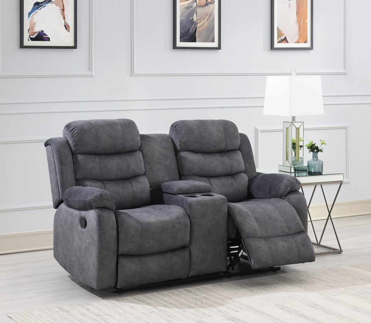 Gray Motion Sofa, Loveseat & Chair