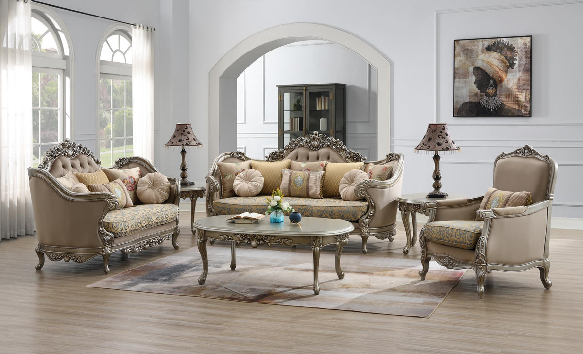 Traditional Champagne Coffee & End Table Set
