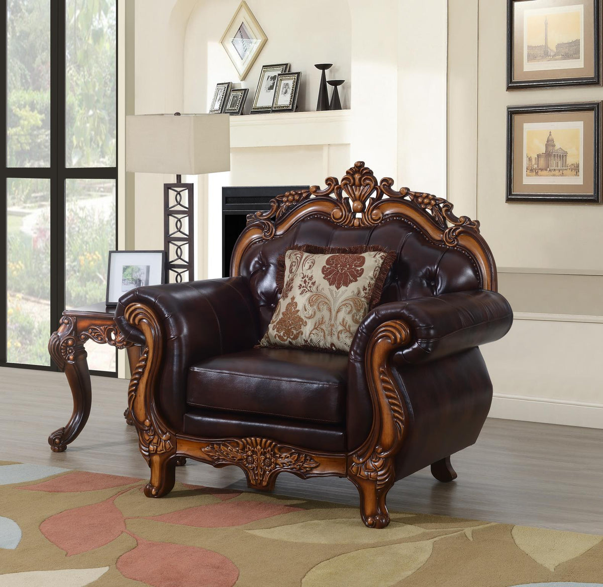 Traditional Brown Upholstered Sofa Collection
