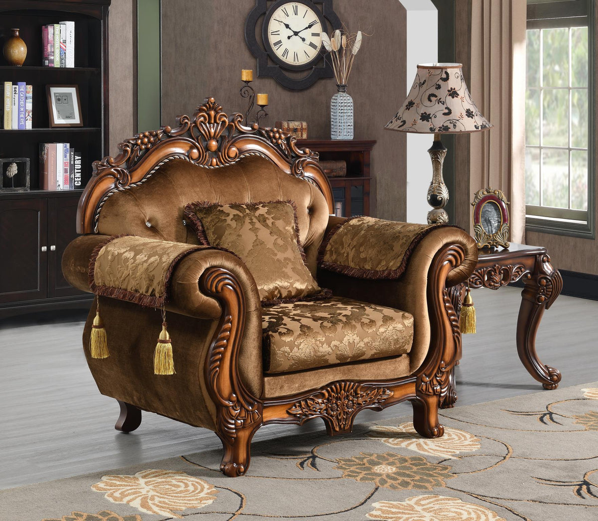 Traditional Brown Sofa & Loveseat Group