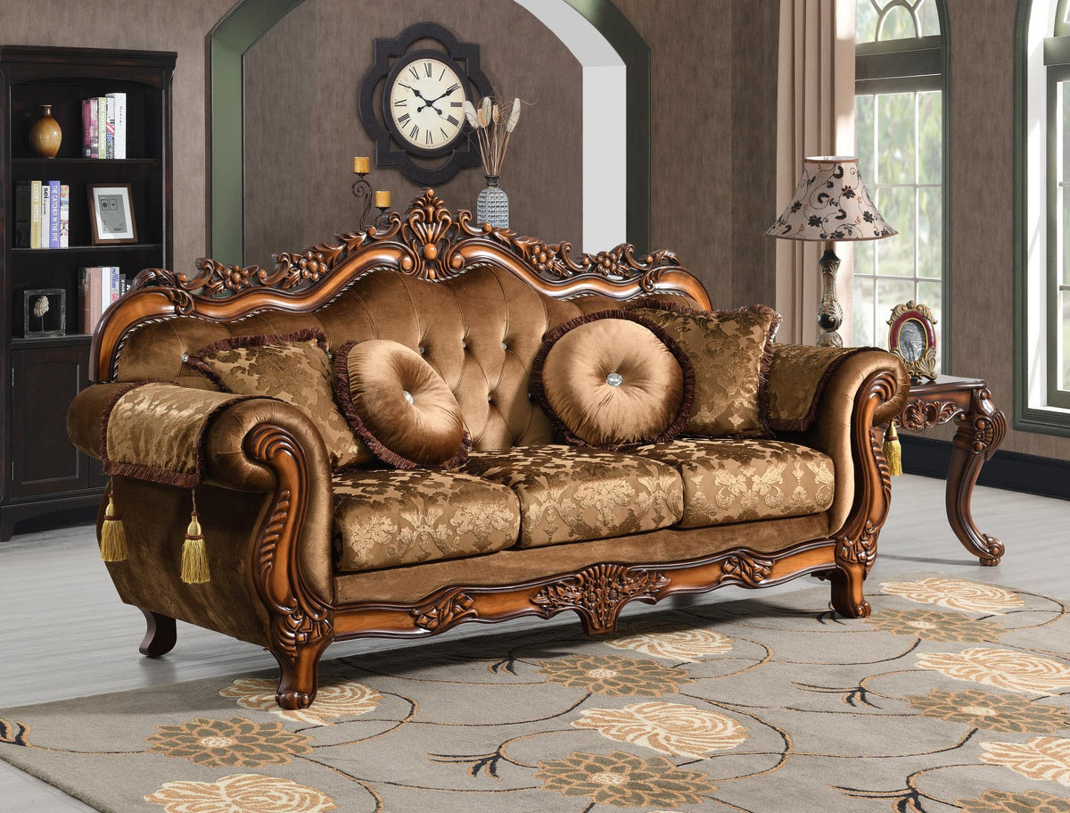 Traditional Brown Sofa & Loveseat Group