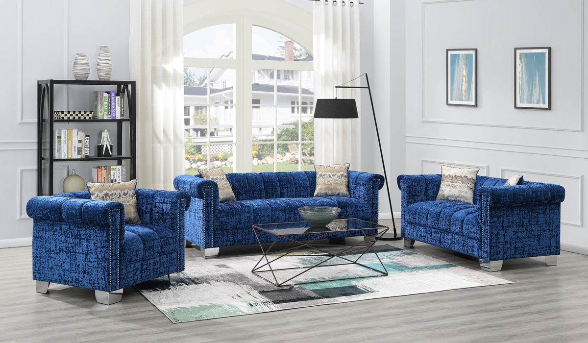 Dark Blue Crushed Velvet Sofa Collection