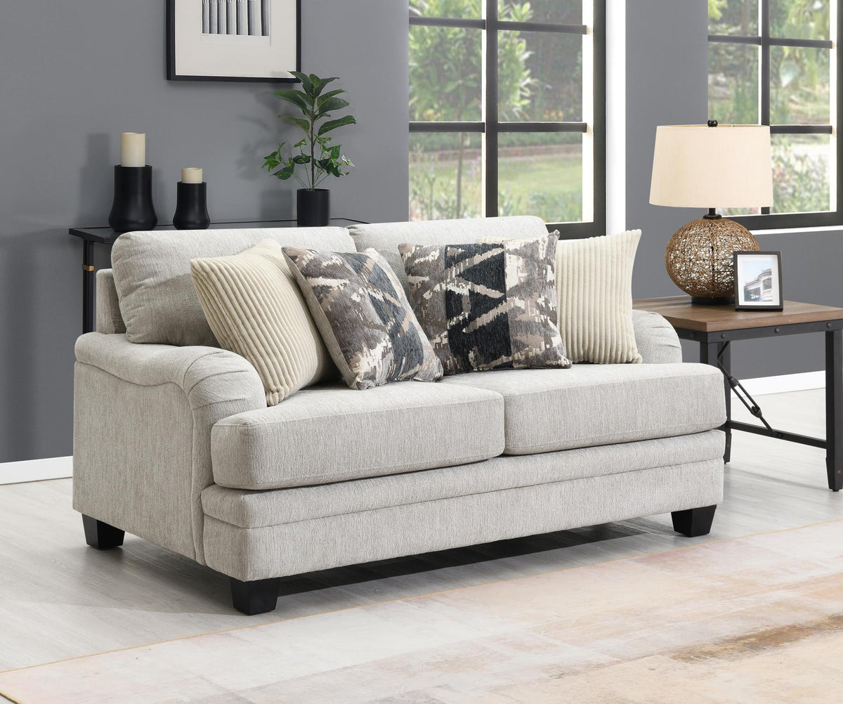 Sand Upholstered Sofa, Loveseat & Chair