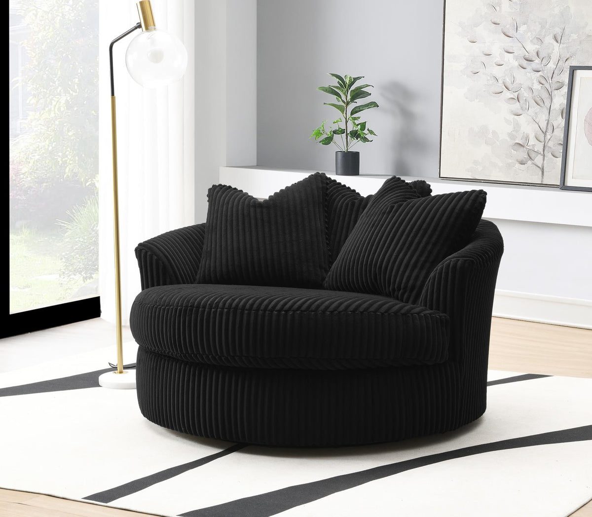 Black Modular Sectional with USB-C & Speaker Console