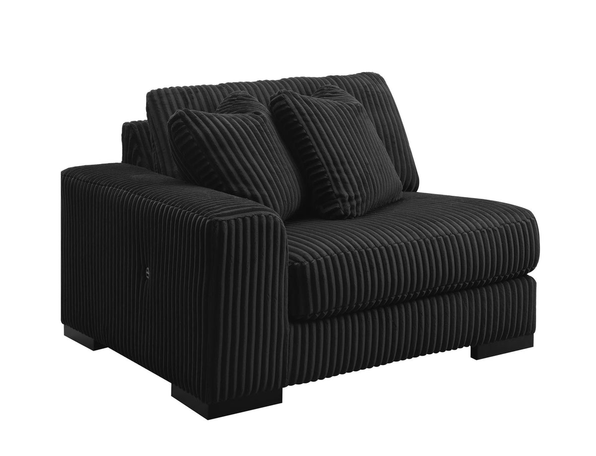 Black Modular Sectional with USB-C & Speaker Console