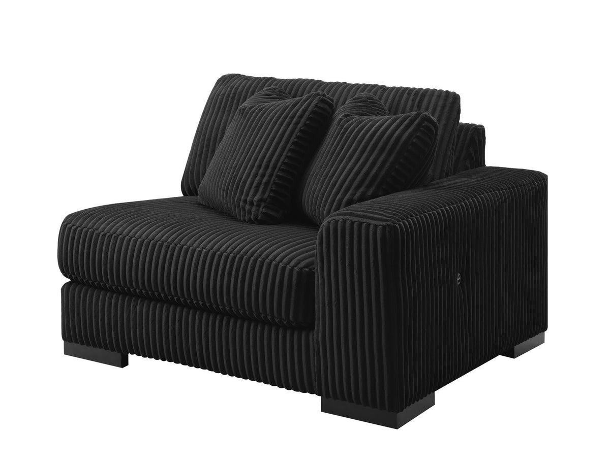 Black Modular Sectional with USB-C & Speaker Console