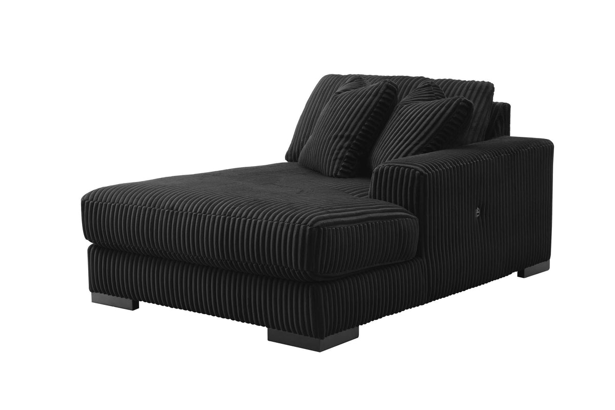 Black Modular Sectional with USB-C & Speaker Console