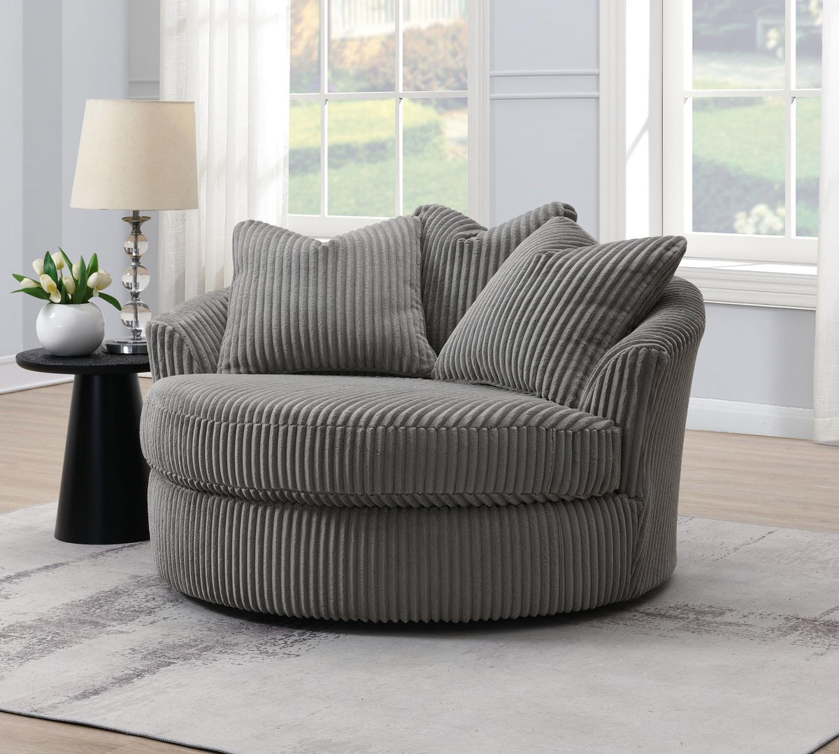 Gray Modular Sectional with Speaker Console