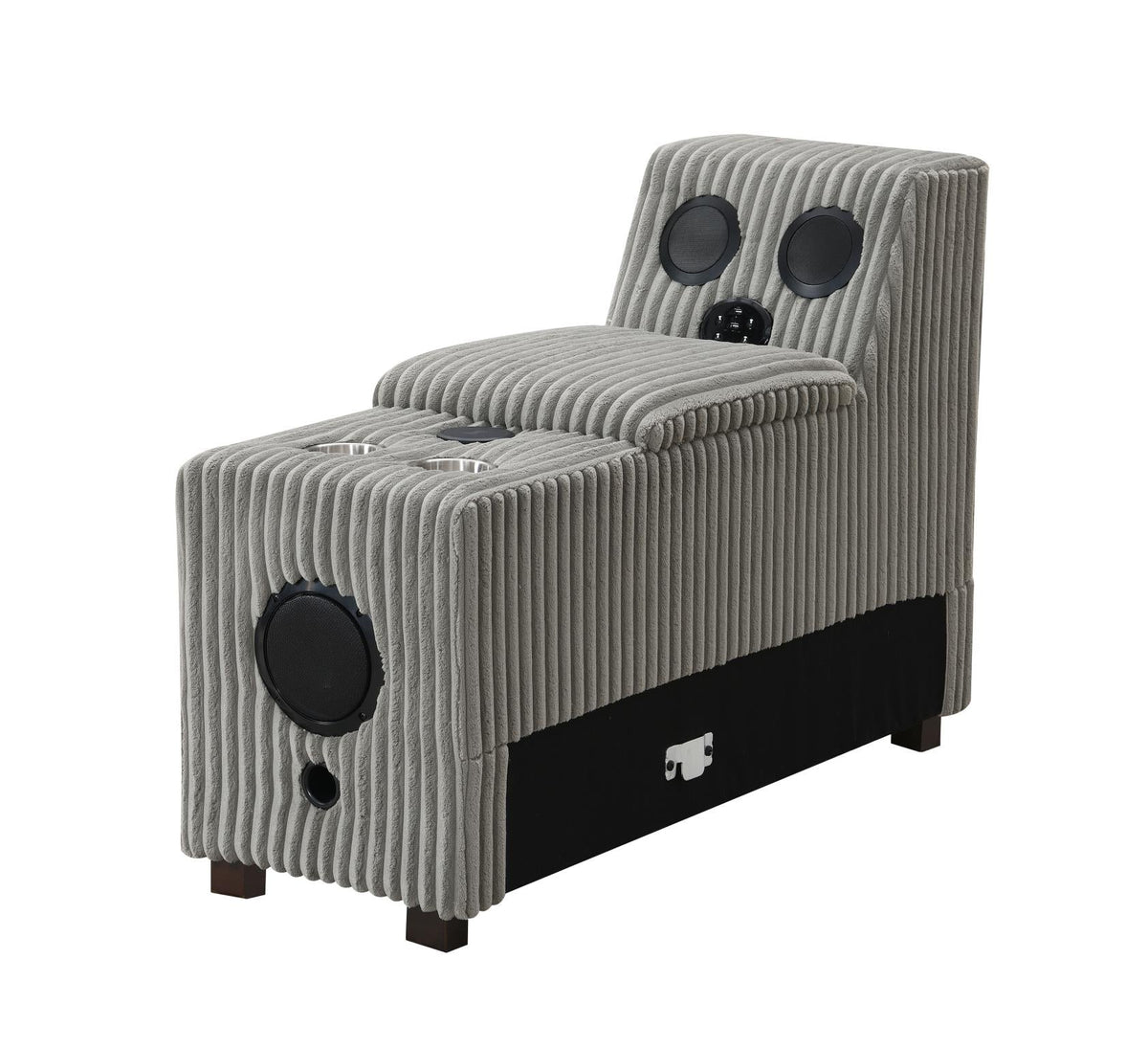 Gray Modular Sectional with Speaker Console