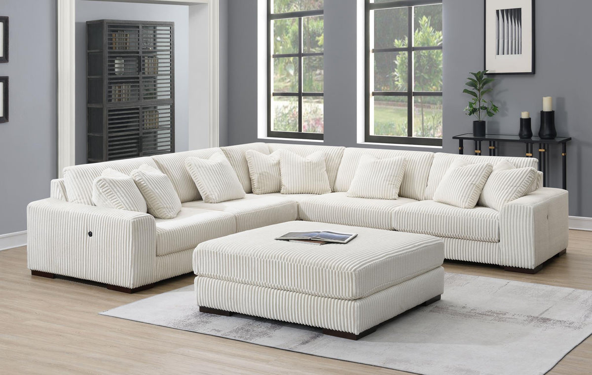 Ivory Modular Sectional with Speaker Console