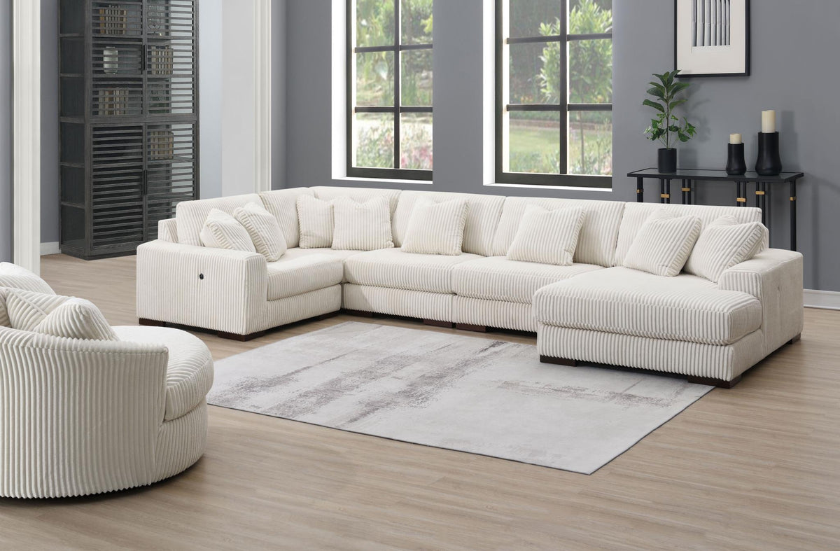 Ivory Modular Sectional with Speaker Console
