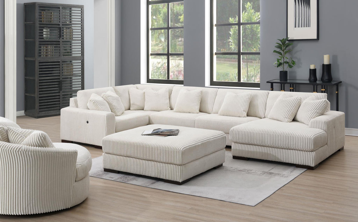 Ivory Modular Sectional with Speaker Console