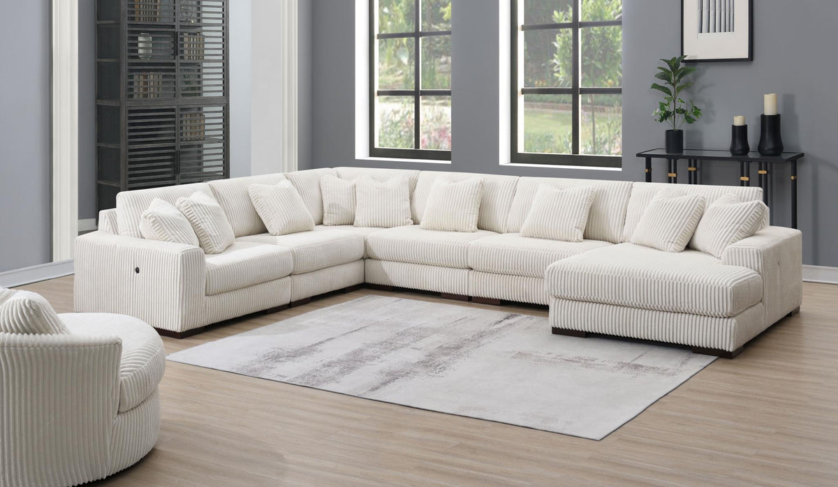 Ivory Modular Sectional with Speaker Console