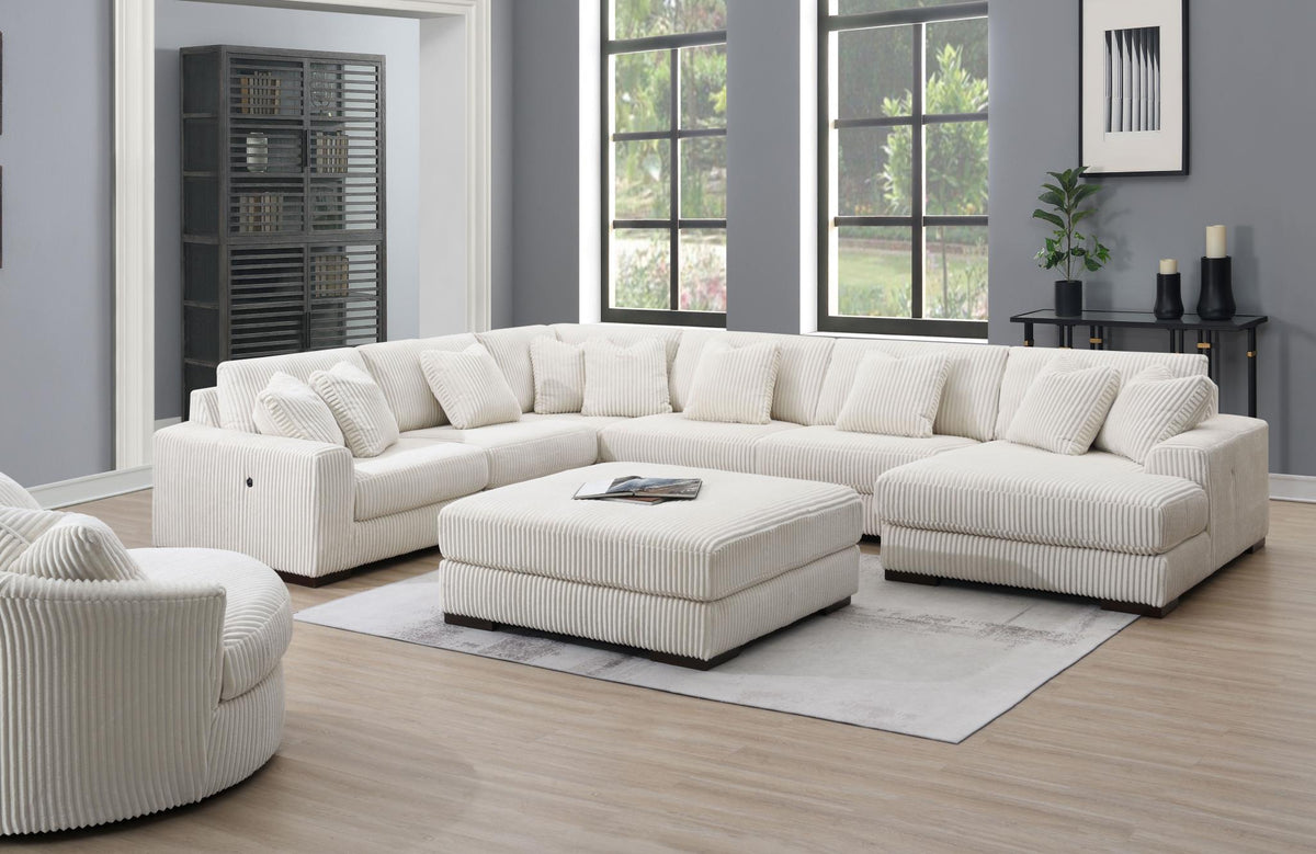 Ivory Modular Sectional with Speaker Console