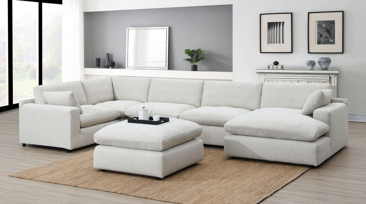 Linen Modular Sectional with USB-C Charging