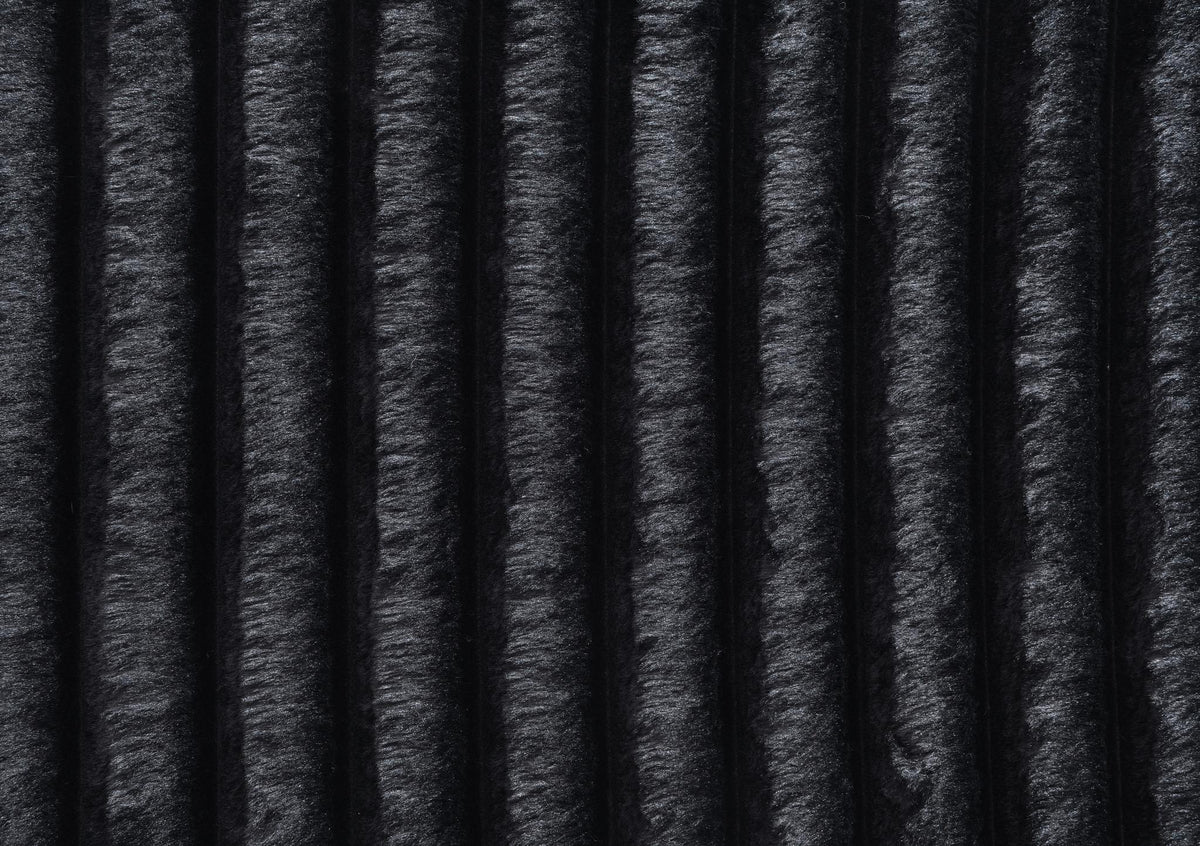 Black Corduroy 3-Piece Sectional
