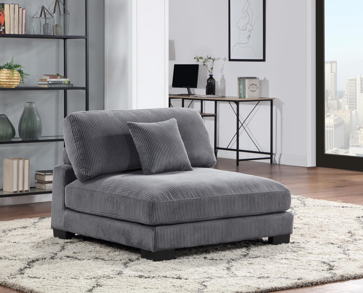 Gray Modular Sectional with Wedge & Ottoman