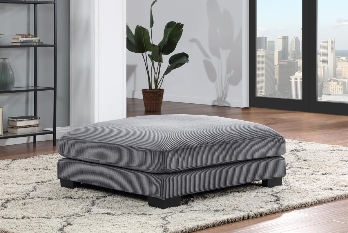 Gray Modular Sectional with Wedge & Ottoman
