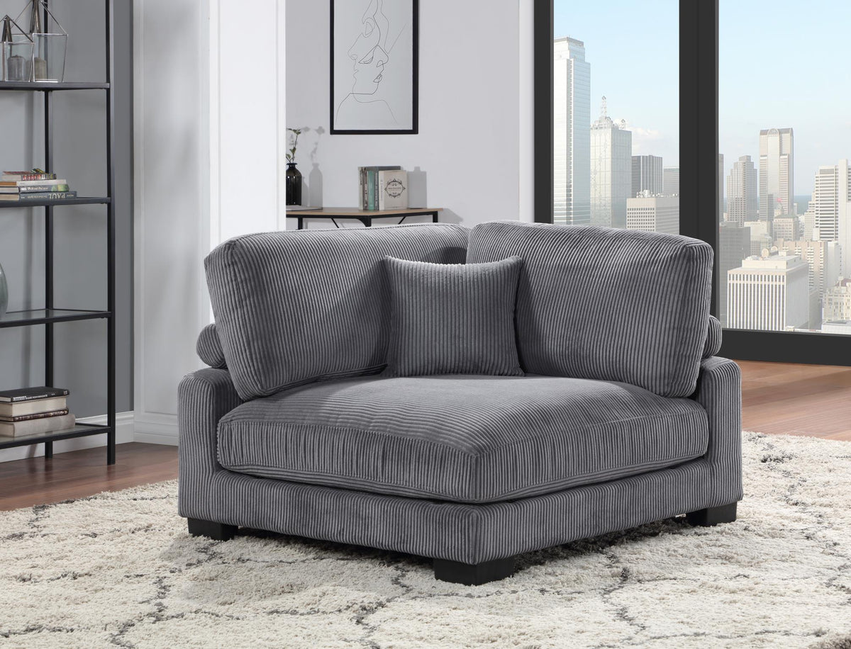 Gray Modular Sectional with Wedge & Ottoman