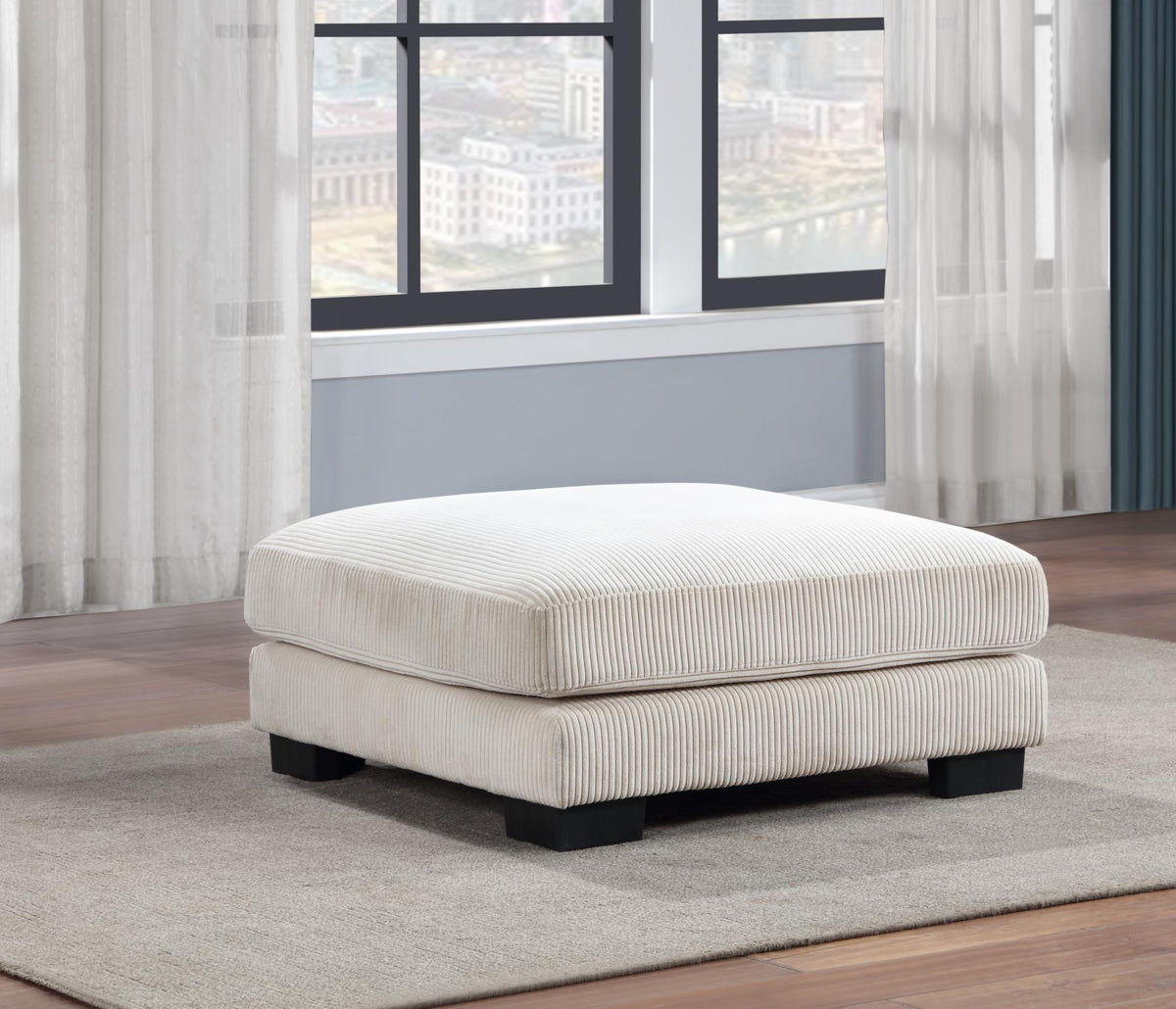 Beige Modular Sectional with Pillows