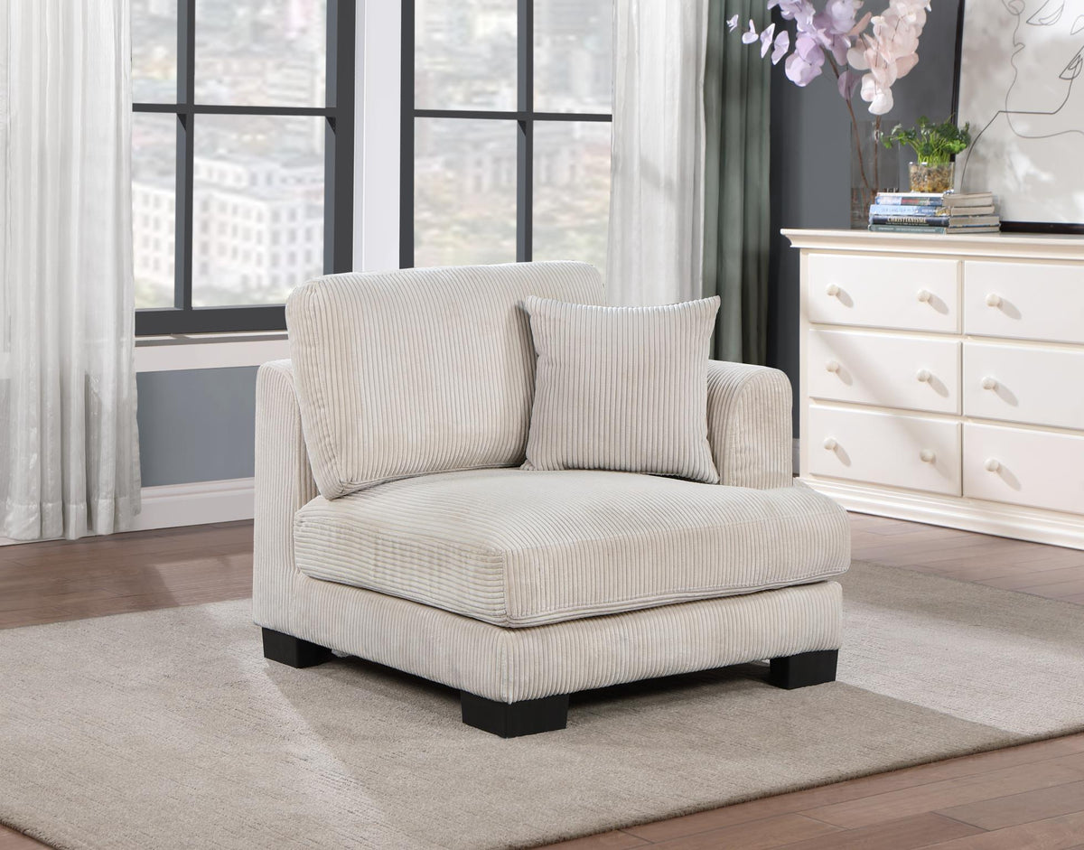 Beige Modular Sectional with Pillows
