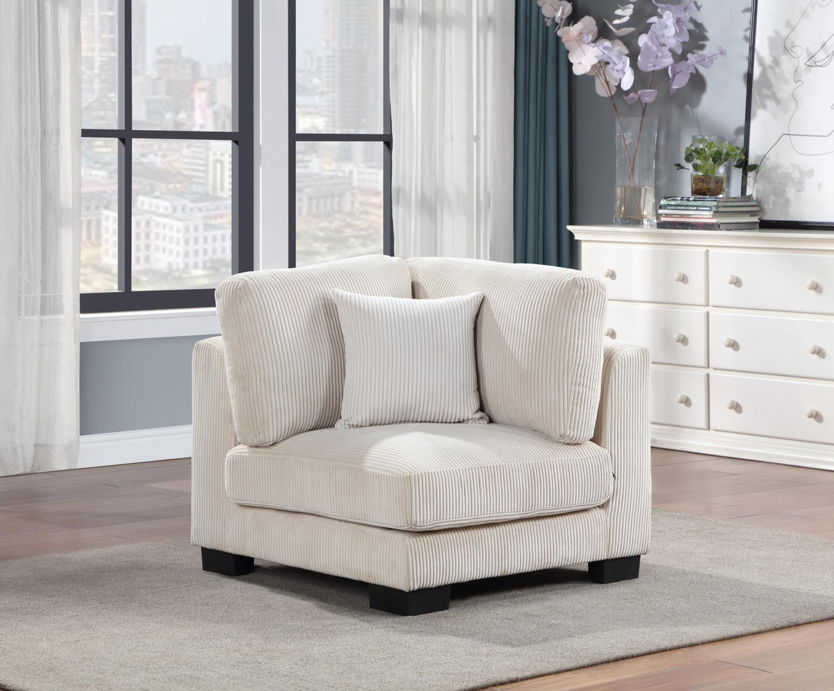 Beige Modular Sectional with Pillows
