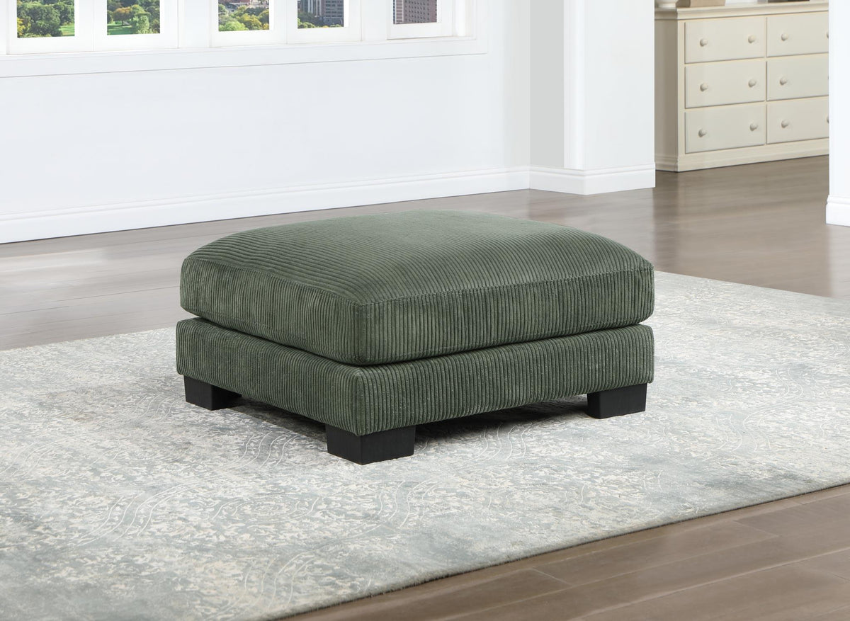 Green Modular Sectional with Pillows